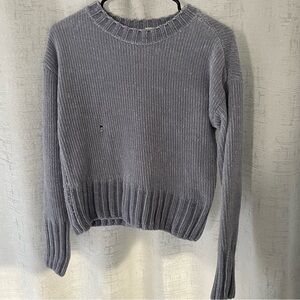 Baby Blue Ribbed Knit Sweater